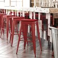 Flash Furniture 30" Red Metal Stool-Red Poly Seat CH-31320-30-RED-PL2R-GG